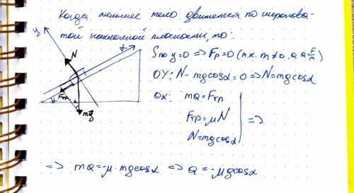 ФИЗИКА 10 КЛАСС, МЕХАНИКА, ДВИЖЕНИЕ ПО НАКЛОННОЙ ПЛОСКОСТИ Маленькая шайба соскальзывает с некоторой