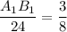 \dfrac{A_1B_1}{24}=\dfrac{3}{8}