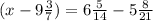 (x-9\frac{3}{7} )=6\frac{5}{14} -5\frac{8}{21}