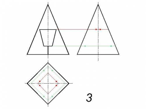 На А3 построить 3 проекции пирамиды, со сквозным призматическим отверстием , УМОЛЯЮ, ОБЪЯСНИТЕ , КАК