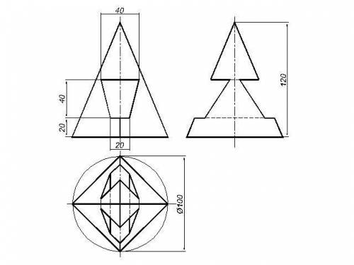На А3 построить 3 проекции пирамиды, со сквозным призматическим отверстием , УМОЛЯЮ, ОБЪЯСНИТЕ , КАК