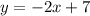 y = - 2x + 7