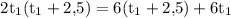 $\rm 2t_1(t_1+2{,}5)=6(t_1+2{,}5)+6t_1