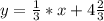 y=\frac{1}{3} *x+4\frac{2}{3}