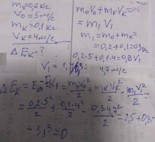 Куля масою 200 г, що рухається зі швидкістю 5 м/с, абсолютно непружно зіштовхується з кулею масою 10