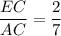 \dfrac{EC}{AC}=\dfrac{2}{7}