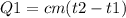 Q1= cm(t2-t1)