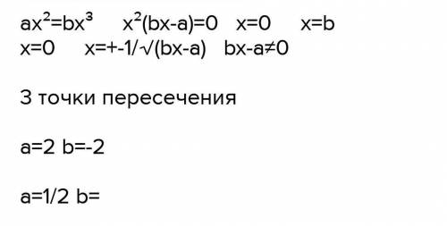 Сколько точек пересечения имеют графики функций y=ax² и y=bx³, если a=-3 b=0,2