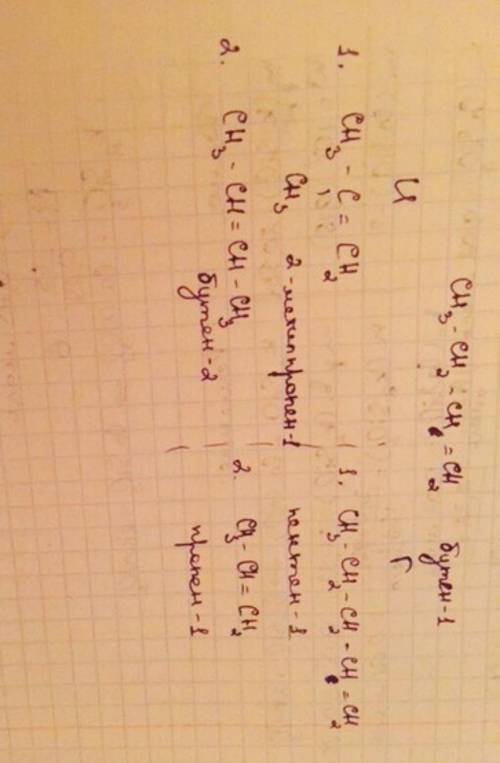 2. Напишіть два ізомери речовини, формула якої CH=C CH₂ - CH₂-CH3