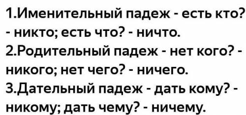 И.п Р.п Д.п В.п Т.п П.п к слову НИКТО обязательно 3 ПРИМЕРА