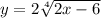 y=2\sqrt[4]{2x-6}