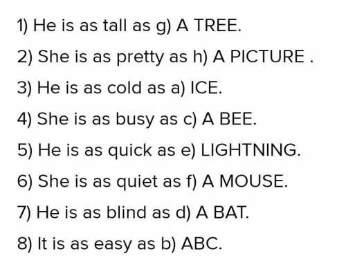 A Homework a) ice b) ABC c) a bee d) a bat e) lightning f) a mouse g) a tree 1 Look and write the se