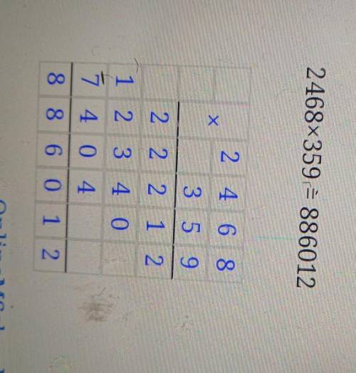Можно ответы на примеры столбиком и правильно 1) 465*506= 2)328*406= 3)934*260= 4)2468*359= 5)1234