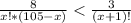 \frac{8}{x!*(105-x)}