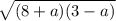 \sqrt{(8 + a)(3 - a)}