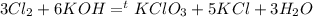 3Cl_2+6KOH=^t KClO_3+5KCl+3H_2O