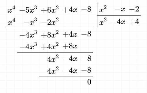 8. Найти рациональные корни многочлена f(x)= x^4-5x^3+6x^2+4x-8 и в ответе записать сумму квадратов