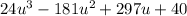 24 {u}^{3} - 181 {u}^{2} + 297u + 40