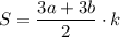 S=\dfrac{3a+3b}{2}\cdot k