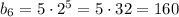 b_6=5\cdot 2^5=5\cdot 32=160