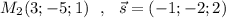 M_2(3;-5;1)\ \ ,\ \ \vec{s}=(-1;-2;2)