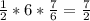 \frac{1}{2} * 6 * \frac{7}{6} = \frac{7}{2}