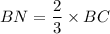 BN = \dfrac{2}{3} \times BC