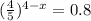 ( \frac{4}{5} )^{4 - x} = 0.8