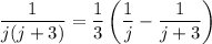 \dfrac{1}{j(j+3)} = \dfrac{1}{3}\left(\dfrac{1}{j}-\dfrac{1}{j+3}\right)