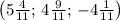 \left(5\frac{4}{11};\,4\frac{9}{11};\,-4\frac{1}{11} \right)