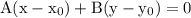 \rm A(x-x_0)+B(y-y_0)=0