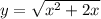 y = \sqrt{ {x}^{2} + 2x }