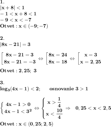 \displaystyle\bf\\1.\\|x+8|