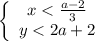 \left \{ \begin{array}{cc} x