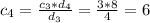 c_{4}=\frac{c_{3} *d_{4} }{d_{3} } =\frac{3*8}{4} =6