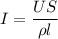 \displaystyle I=\frac{US}{\rho l}