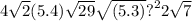 4 \sqrt{2} (5.4) \sqrt{29} \sqrt{(5.3)} {?}^{2} 2 \sqrt{7} 