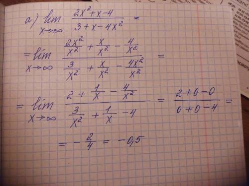 Lim x-> 00 2x^2+x-4/3+x-4x^2