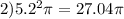 2)5.2 {}^{2} \pi = 27.04\pi