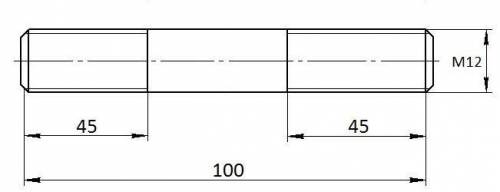 Выполнить чертеж стержня. на стрежне длина которого 100мм,диаметр 12мм с двух концов нарезано метрич