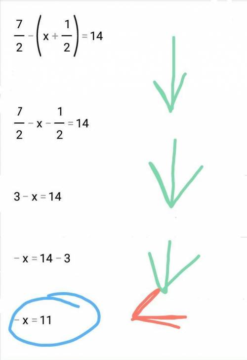 Добрый вечер! решить. 3.5-(х+2 1/4)=14