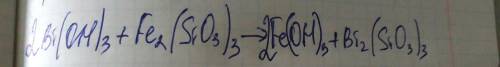 Bi(oh)3+fe2(sio3)3 -> fe(oh)3+bi2(sio3)3 ​