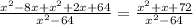 \frac{x^{2}-8x+x^{2}+2x+64}{x^{2}-64}=\frac{x^{2}+x+72}{x^{2}-64}