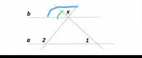 Прямые a и b параллельны. ∠1=35∘,∠2=135∘. чему равен ∠x ?