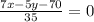 \frac{7x-5y-70}{35}=0