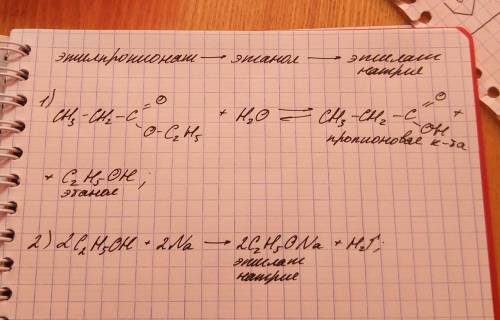 Как получить из этилпропионата этилат натрия? ​