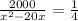 \frac{2000}{x^{2}-20x}=\frac{1}{4}