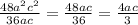 \frac{48a^{2}c^{2}}{36ac} = \frac{48ac}{36}=\frac{4ac}{3}