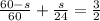  \frac{60 - s}{60} + \frac{s}{24} = \frac{3}{2} 