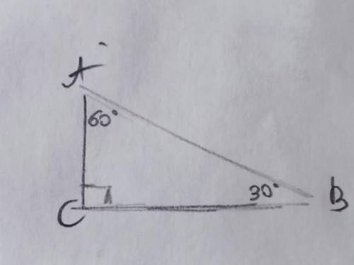 Один из углов прямоугольного треугольника равен 60 градусов, а разность гипотенузы и меньшего катета